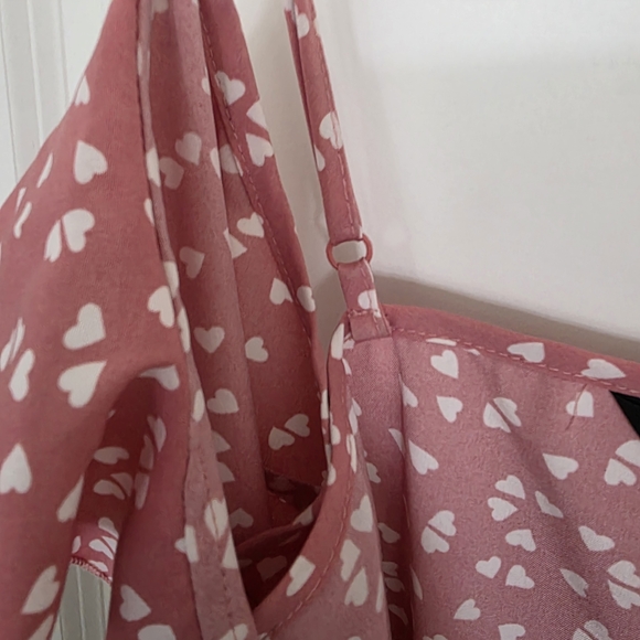 Pink Heart-Print Ruffle Wrap Dress - Picture 6 of 13
